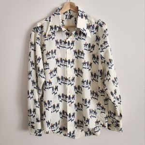 Vintage Hunting Dogs Print Shirt